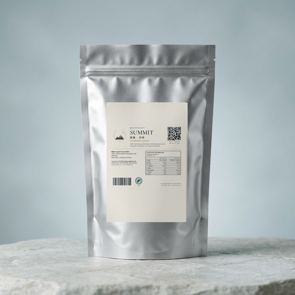 Back of pouch / label detail