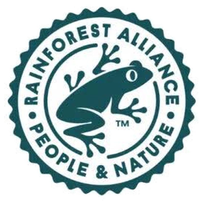 Official Rainforest Alliance seal artwork supplied by the producer
